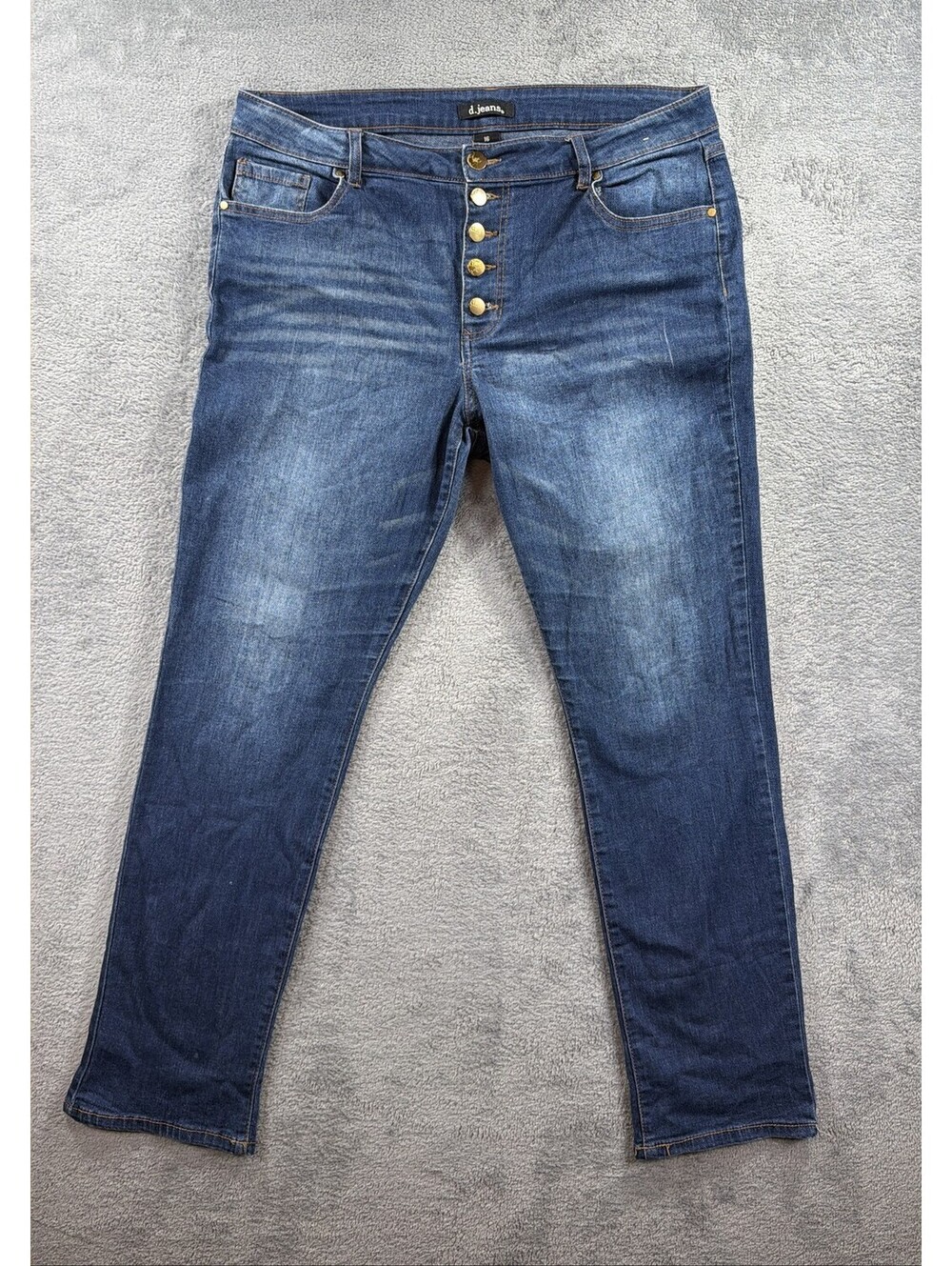 d.jeans Women's Blue Denim Jeans Size 16 Button Fly